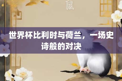 世界杯比利时与荷兰，一场史诗般的对决