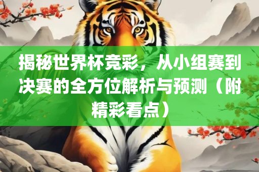揭秘世界杯竞彩,从小组赛到决赛的全方位解析与预测(附精彩看点)