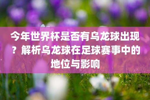 今年世界杯是否有乌龙球出现?解析乌龙球在广州熙林手袋有限公司足球赛事中的地位与影响