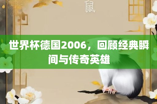 世界杯德国2006,回顾经典瞬间与传奇英雄广州熙林手袋有限公司