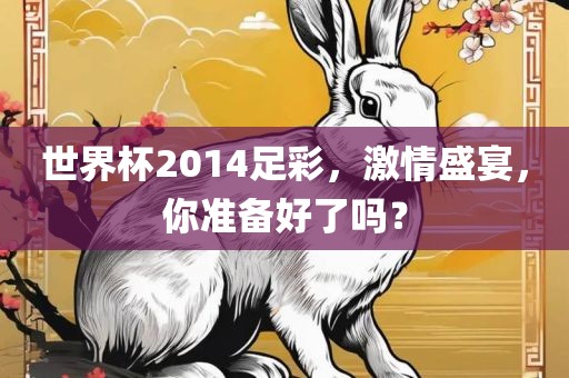 世界杯2014足彩，激情盛宴，你准备好了吗？