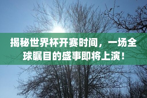 揭秘世界杯开赛时间,一场全球瞩目的盛事即将上演!