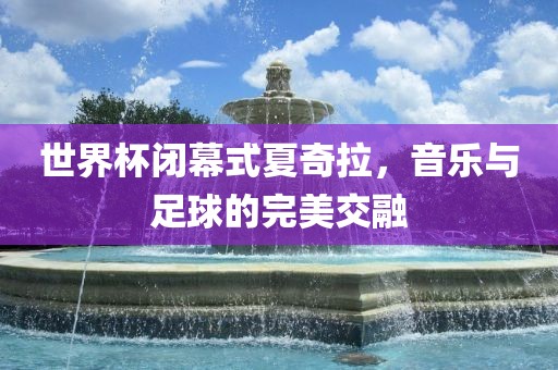 世界杯闭幕式夏奇拉,音乐与足球的完美交融广州熙林手袋有限公司
