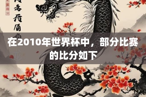 在2010年世界杯中,部分比赛的比分如下
