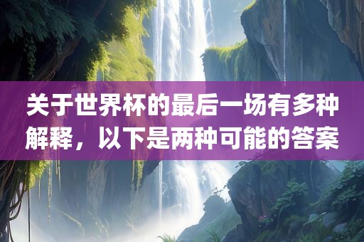 关于世界杯的最后一场有多种解释，以下是两种可能的答案