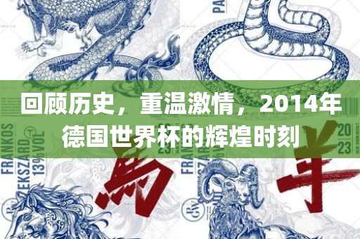 回顾历史，重温激情，2014年德国世界杯的辉煌时刻