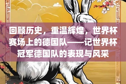 回顾历史，重温辉煌，世界杯赛场上的德国队——记世界杯冠军德国队的表现与风采