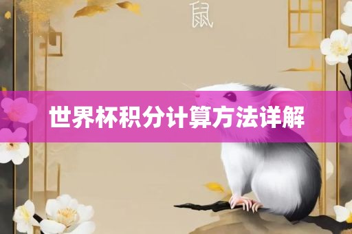 世界杯积分计算方法详解