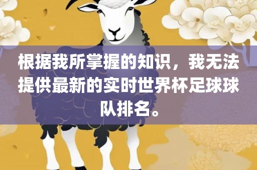 根据我所掌握的知识，我无法提供最新的实时世界杯足球球队排名。
