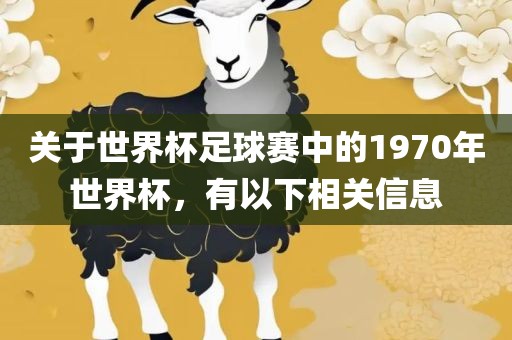 关于世界杯足球赛中的1970年世界杯，有以下相关信息