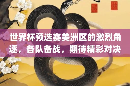 世界杯预选赛美洲区的激烈角逐,各队备战,期待精彩对决