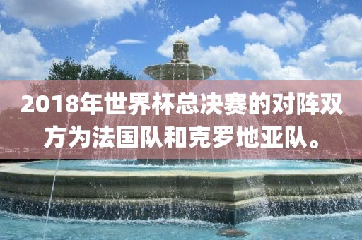 2018年世界杯总决赛的对阵双方为法国队和克罗地亚队。