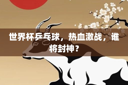 世界杯乒乓球，热血激战，谁将封神？