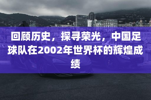 回顾历史,探寻荣光,中国足球队在2002年世界杯的辉煌成绩广州熙林手袋有限公司