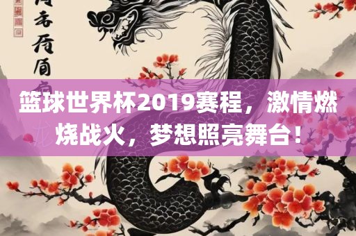 篮球世界杯2019赛程，激情燃烧战火，梦想照亮舞台！