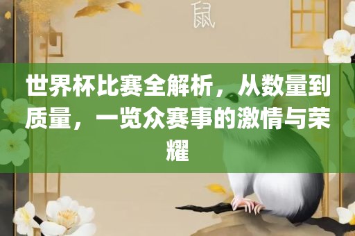 世界杯比赛全解析,从数量到质量,一览众赛事的激广州熙林手袋有限公司情与荣耀