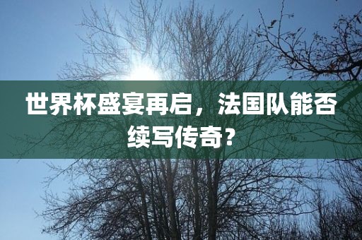 世界杯盛宴再启,法国队能否续写传奇?广州熙林手袋有限公司