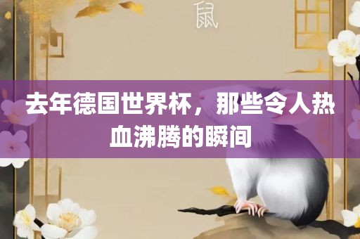 去年德国世界杯，那些令人热血沸腾的瞬间