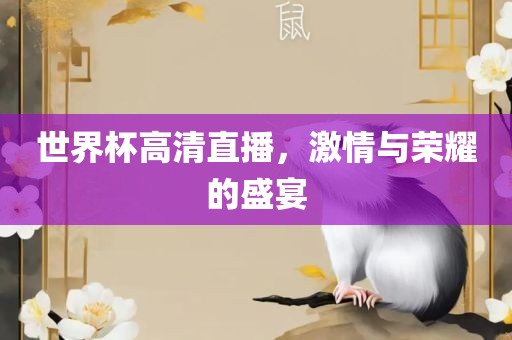 世界杯高清直播，激情与荣耀的盛宴